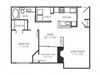 1 bedroom floor plan